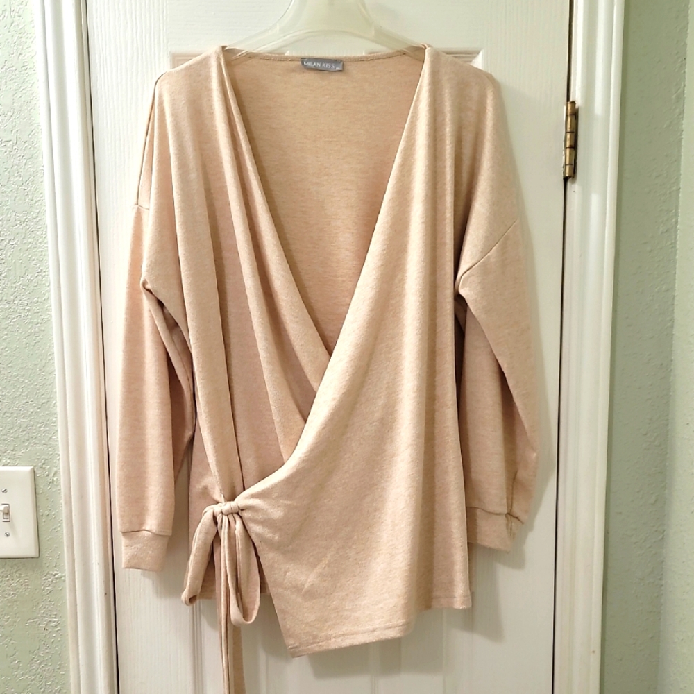 Beige Wrap Sweater